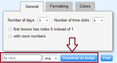 print button to print the schedule you can click on the print button