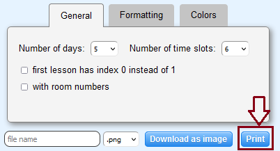 save as image file the schedule can be saved as an image file